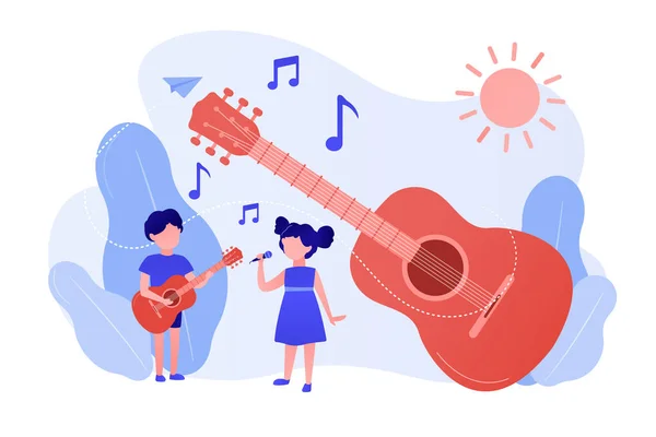 Musical camp concept vector illustration. — Stock Vector