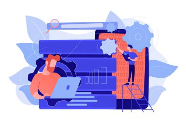 Büyük veri uygulamaları kavramı vektör çizim.