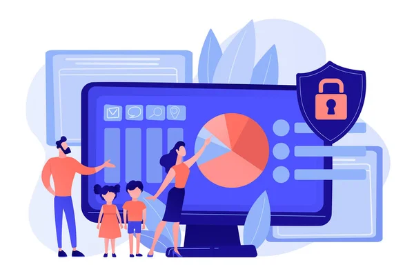Software de control parental concepto vector ilustración . — Archivo Imágenes Vectoriales