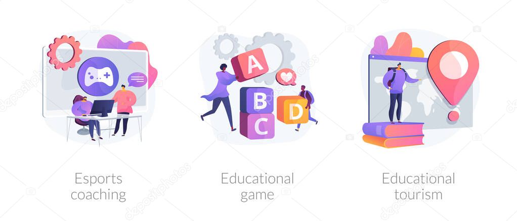 Gamified learning system vector concept metaphors.