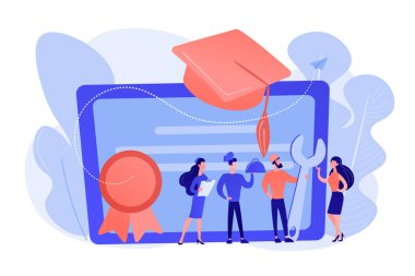 Mesleki eğitim kavramı vektör çizim.