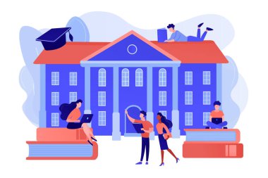 Kolej kampüs konsept vektör illüstrasyon