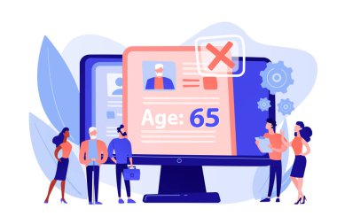 Ageism sosyal problem kavramı vektör illüstrasyon