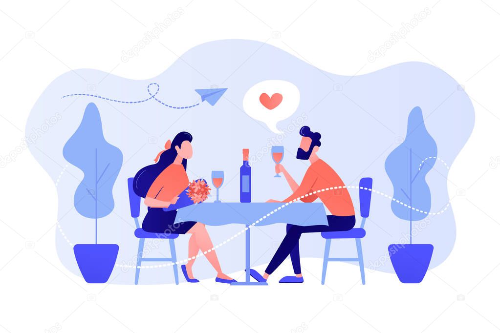 Romantic date concept vector illustration.
