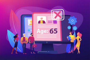 Ageism sosyal problem kavramı vektör illüstrasyon