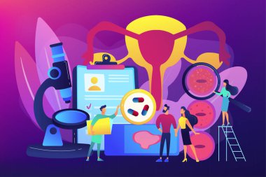 İnsan papillomavirüs tedavisi kavramı vektör illüstrasyon