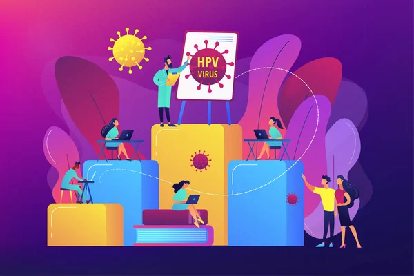 HPV education programs concept vector illustration — Stock Vector