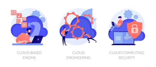 Metáforas de conceptos vectoriales de servicios de ingeniería en la nube . — Vector de stock