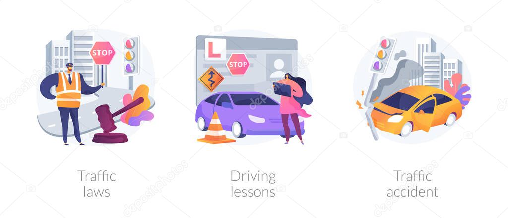 Driving license abstract concept vector illustrations.