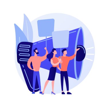 Açıklama ve protesto vektör konsepti metaforu