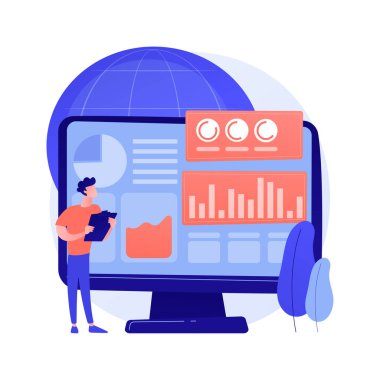 Global online survey analysis. World map, marketing strategy, polling. Analyzing questionnaire answers of different countries citizens. Vector isolated concept metaphor illustration.