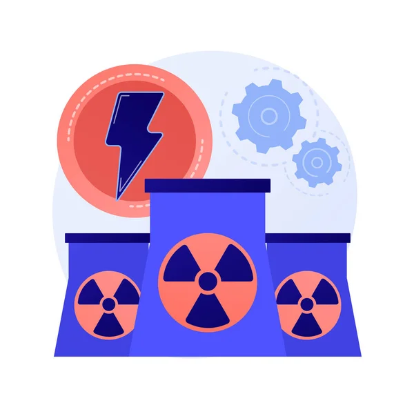 Central Nuclear Reactores Atómicos Produção Energia Fissão Atómica Processo Atómico — Vetor de Stock