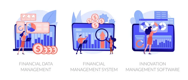 Finance Statistics Analysis Automation Financial Data Management Financial Management System — ストックベクタ