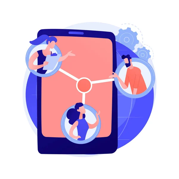 Application Collaboration Mobile Mobilité Des Entreprises Plateforme Coopération Freelance Travail — Image vectorielle