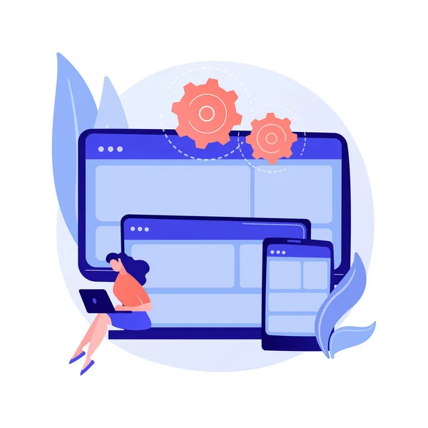 Webbplats Byggnad Webbgrafik Gränssnittsdesign Responsiv Webbplats Programvaruteknik Och Utveckling Manlig — Stock vektor