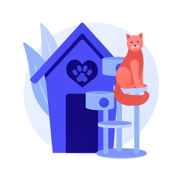 Huisdiervriendelijk Gebied Huisdieren Kattenliefhebbers Cafe Katachtige Centrum Locatie Dierenpoot Silhouet — Stockvector