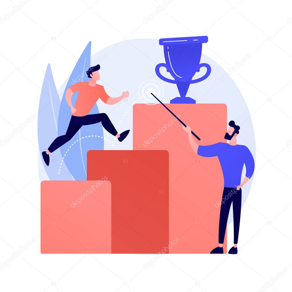 Business vision, prediction and forecasting. Career opportunities monitoring. Job, perspectives searching, strategy planning. Leadership and motivation. Vector isolated concept metaphor illustration