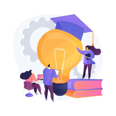 Öğretmenlerin profesyonel gelişimi soyut konsept vektör illüstrasyonu. Okul otoritesi girişimi, öğretmenler için eğitim, konferans ve seminer, soyut metafor programları.