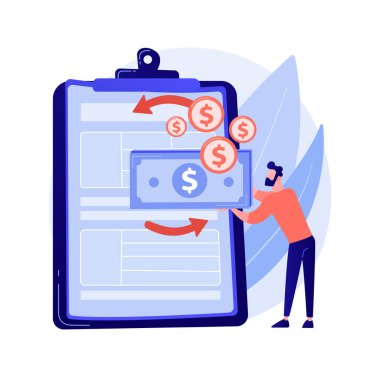 Havale parası. Nakit parayı denizaşırı bir yere gönder. Doğrudan finansman, harçlık, fazla para. Maaş alıyorum. Forx 'un parasını transfer ediyorum. Bozuk para at. Vektör izole kavram metaforu.