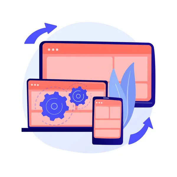 Visualização Página Web Procedimento Protocolo Fluxo Trabalho Software Dinâmico Full — Vetor de Stock