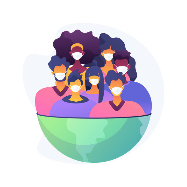 Карантинная абстрактная векторная иллюстрация понятия. Самокарантин, изоляция во время пандемии, вспышка коронавируса, оставайтесь дома, строгие меры правительства, сделайте свою часть абстрактной метафоры.