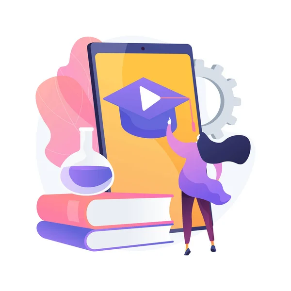 Aprendizagem Móvel Ilustração Vetor Conceito Abstrato Aplicação Learning Dispositivo Portátil —  Vetores de Stock