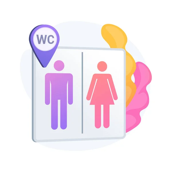 Public Restrooms Location Toilet Sign Male Female Washrooms Geotag Symbol — Stock Vector