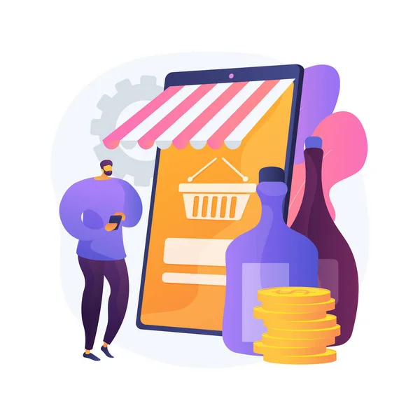 Alcohol Commerce Abstract Concept Vector Illustration Online Grocery Alcohol Marketplace — Stock Vector