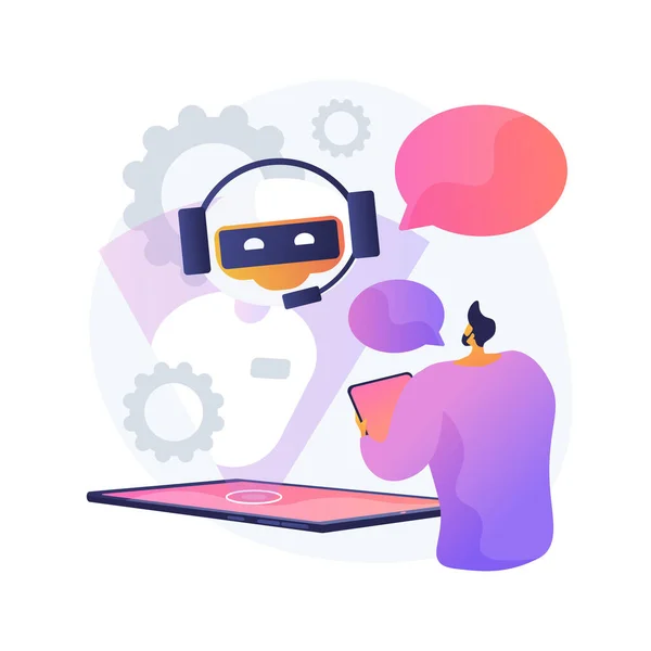 Dialog Mit Chatbot Künstliche Intelligenz Beantwortet Fragen Technische Unterstützung Instant — Stockvektor