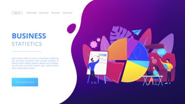 Satış konuşması. Veri görselleştirme unsuru, pazarlama şeması. Araştırma verileri. İş istatistikleri, mali raporlar, şirket performans analizi konsepti. Web sitesi indirme web sayfası şablonu.