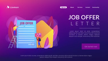 Başarılı bir iş anlaşması. Eleman alımı, adam toplama servisi. İş teklifi mektubu, uluslararası gönüllü program, kalıcı sözleşme konsepti. Web sitesi indirme web sayfası şablonu.