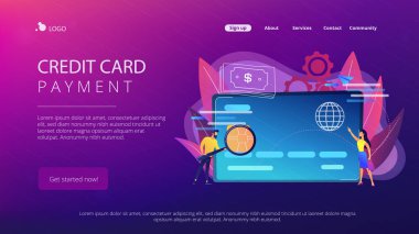 Plastik para konsepti iniş sayfası.