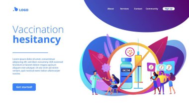 Aşı konsepti iniş sayfasının reddi.