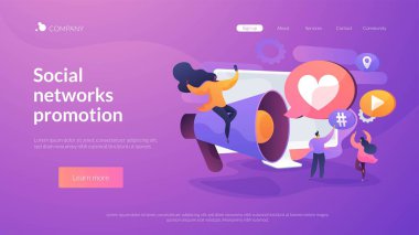Sosyal ağ tanıtım sayfası konsepti