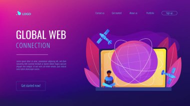 Genel web bağlantısı konsepti iniş sayfası.