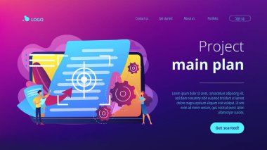 Görüş ve kapsam belgesi konsepti iniş sayfası.