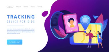 GPS çocuk izleyici konsepti iniş sayfası.