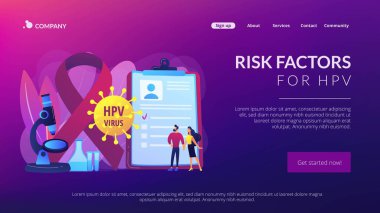 HPV konsept iniş sayfası için risk faktörleri