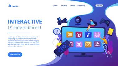 Akıllı TV aksesuarları konsept iniş sayfası.