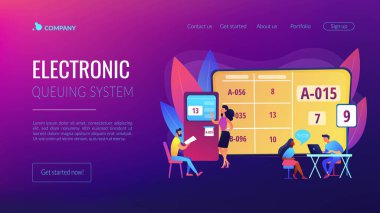 Elektronik kuyruk sistemi konsept iniş sayfası