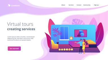 Gayrimenkul sanal tur konsepti iniş sayfası