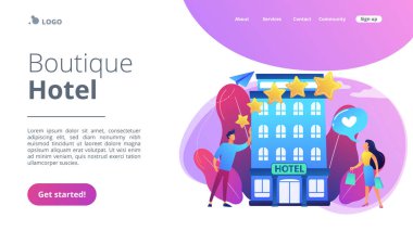 Butik otel konsepti iniş sayfası.