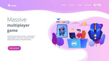 MMORPG konsept iniş sayfası.