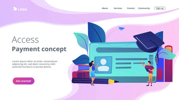 Cartes à puce pour les écolesconcept landing page. — Image vectorielle