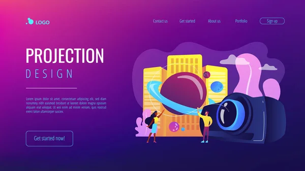 Video Design Konzept Landing Page. — Stockvektor