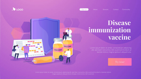 Vaccination program landing page concept