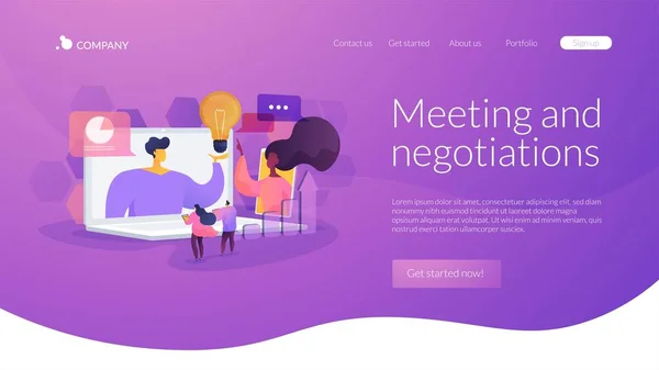 Conceito de landing page de conferência online —  Vetores de Stock