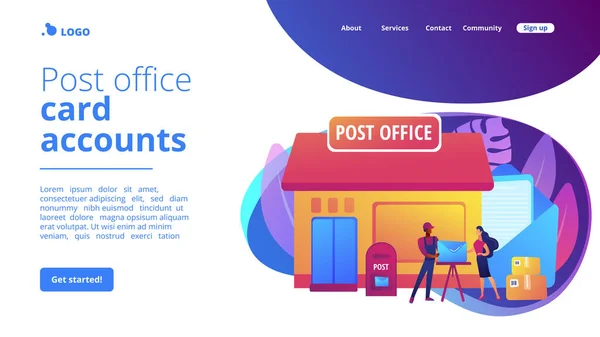 Concepto de oficina de correos landing page — Vector de stock