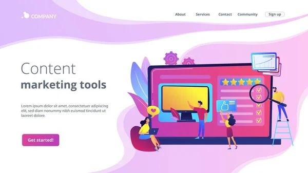 Recensione prodotto concept landing page — Vettoriale Stock