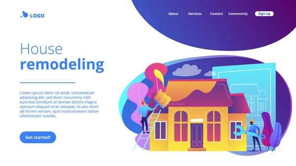 Casa renovación concepto landing page . — Vector de stock